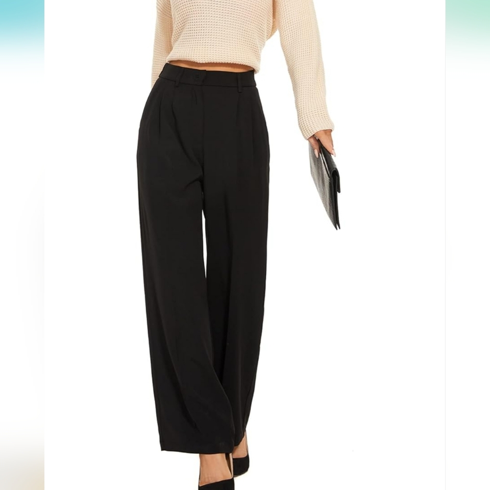 Elegant Black Women's Wide-Leg Pants